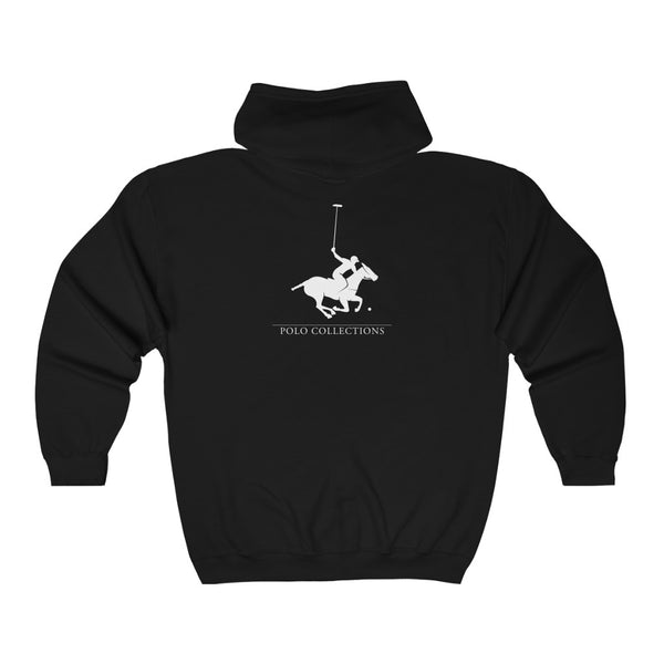 Unisex Heavy Blend™ Full Zip Hooded Sweatshirt Branded Polo Collections on the back